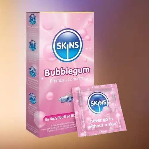 SKINS Bubblegum Premium Condom Full Box (4x6) = 24 Pcs - UK